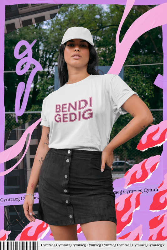 Bendigedig (fantastic) crew neck Welsh language t-shirt