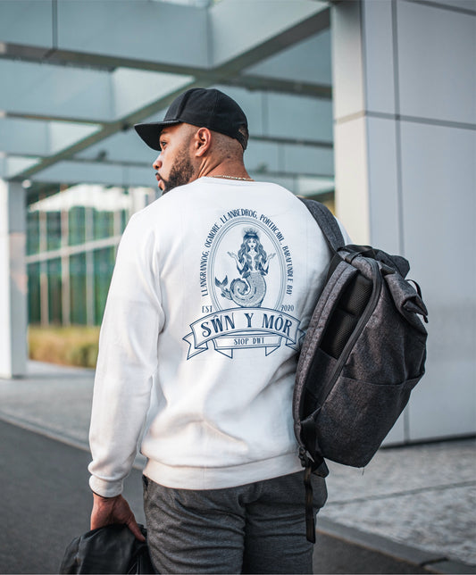 Welsh Language Jumper ‘Sŵn Y Môr’ (Sound of the Sea) with mermaid design l anrhegion Cymraeg