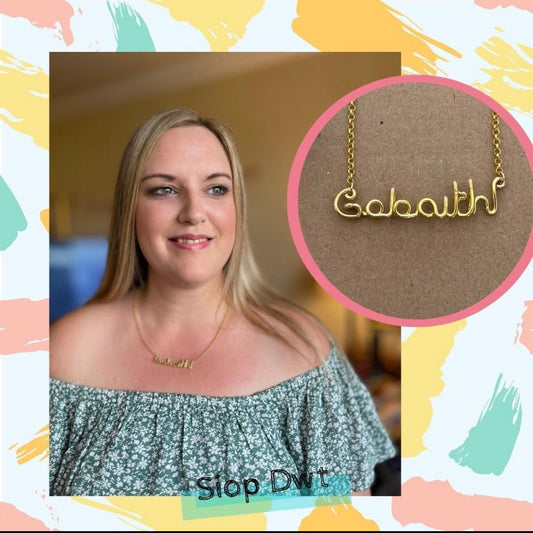 Gobaith (Hope) Welsh language wire necklace
