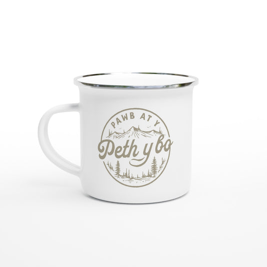 Pawb at y Peth y Bo   |  White 12oz Enamel Outdoors Mug