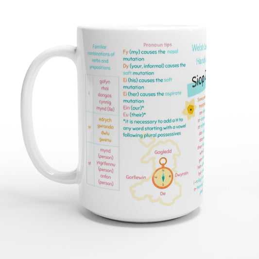 Ceramic giant mug for Welsh learners