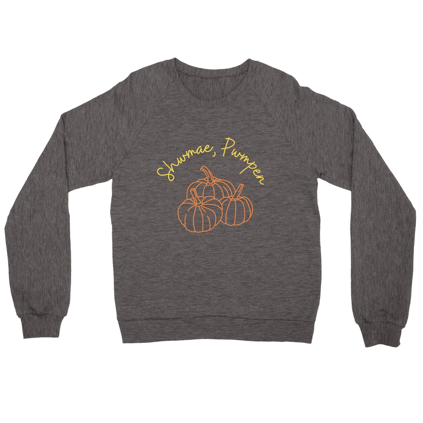 Shwmae, Pwmpen (What's up, Pumpkin) autumn sweatshirt- deep heather grey