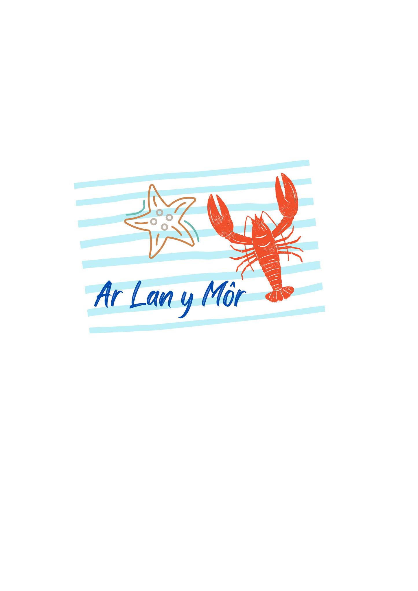 Ar lan y môr (on the seashore) Welsh language T-shirt