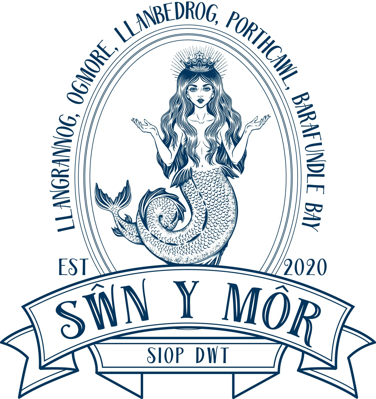 Welsh Language Jumper ‘Sŵn Y Môr’ (Sound of the Sea) with mermaid design l anrhegion Cymraeg