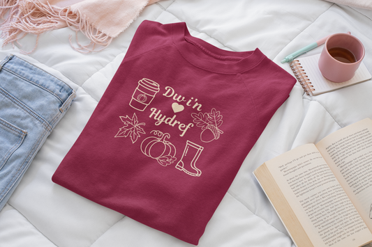 Dw i'n caru’r hydref (I love autumn) Welsh language sweatshirt