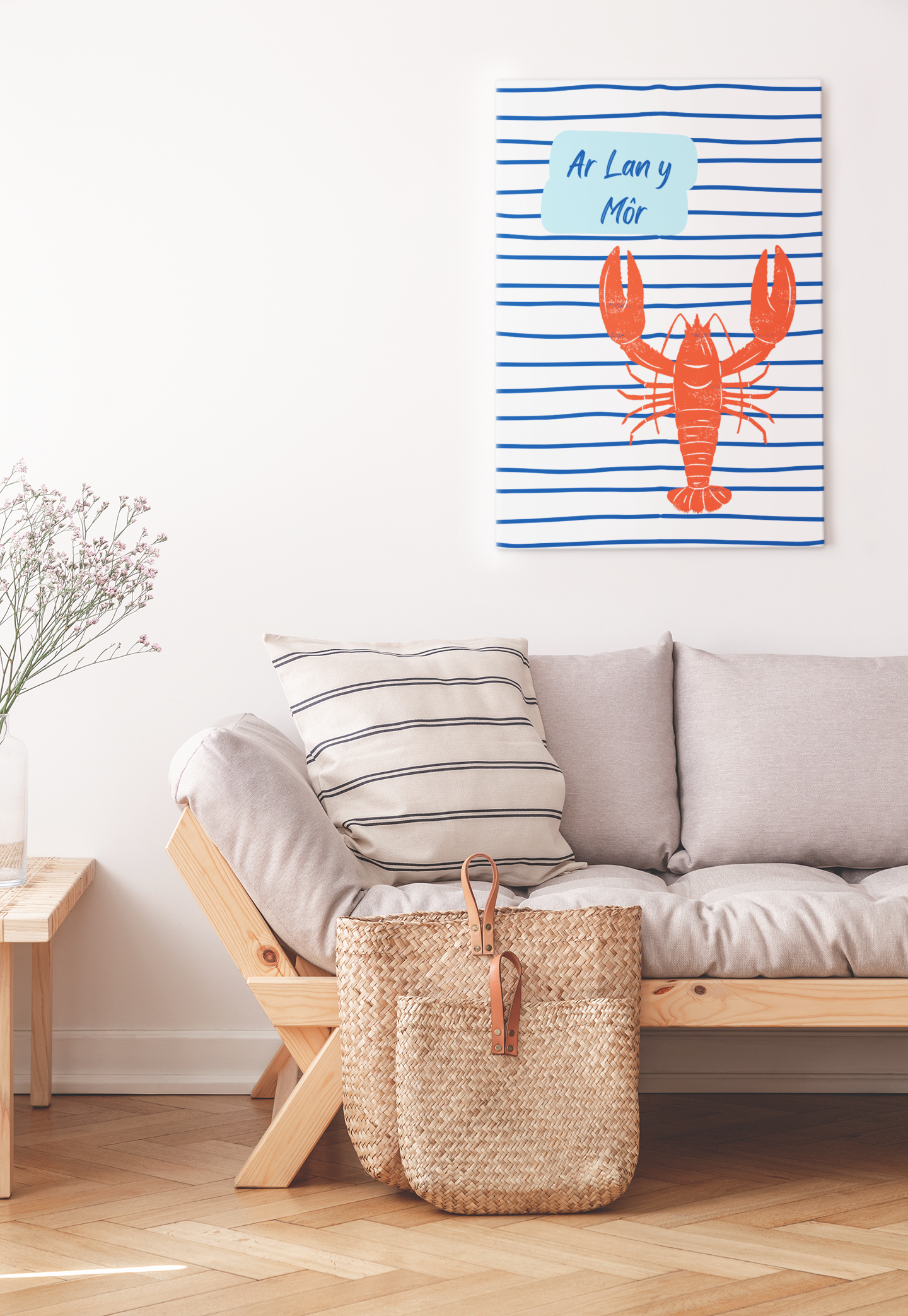 Ar lan ar môr (by the seashore) Welsh language wall art print (digital download)