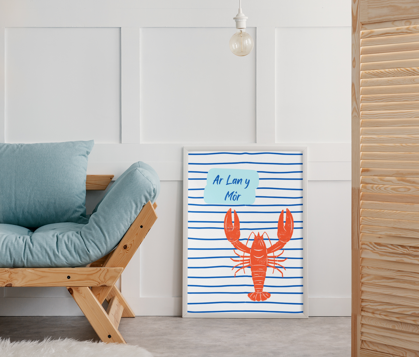 Ar lan ar môr (by the seashore) Welsh language wall art print (digital download)