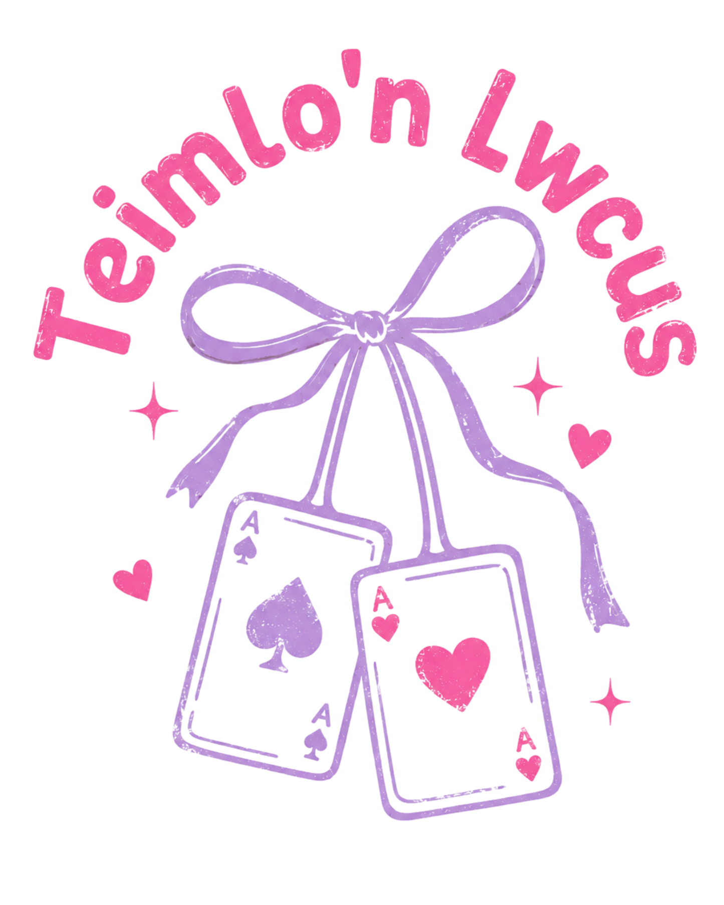 Teimlo'n Lwcus (Feeling Lucky) Welsh Lang Crew neck t-shirt