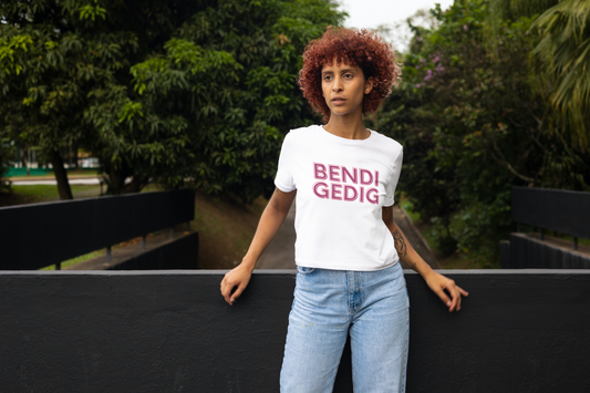 Bendigedig (fantastic)Welsh language unisex crewneck T-shirt