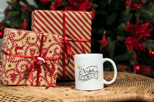 Nadolig Llawen (Merry Christmas) Welsh language gift mug / anrheg paned Cymraeg