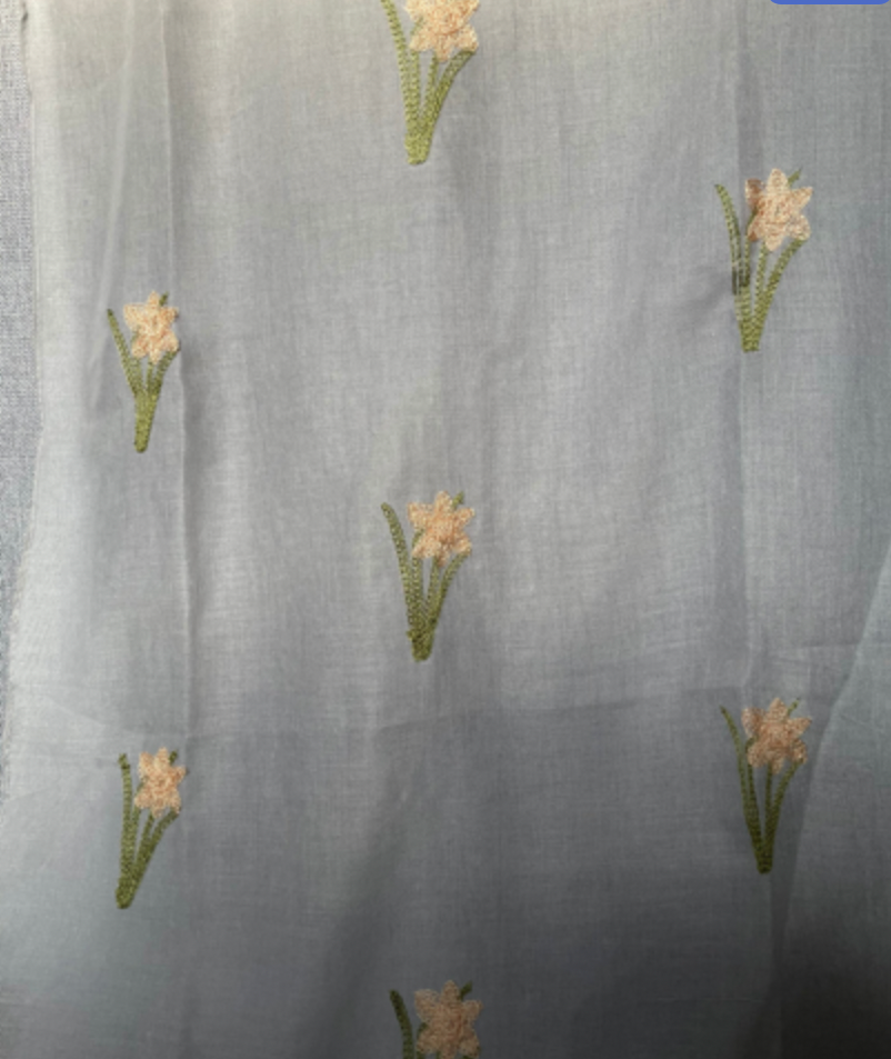 Daffodil Embroidered Scarf